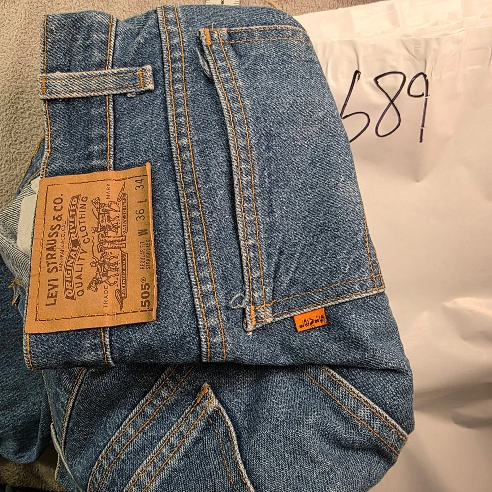 Levi's 505 Jeans Mens 36x34 (Fits 36x33) VTG Straight Orange Tab Vintage Skater